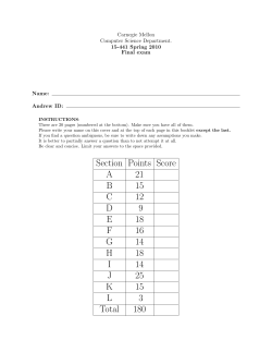Section Points Score A 21 B 15 C 12 D 9 E 18 F 16 G 14 H 18 I 14 J