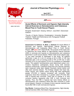 JEPonline Acute Effects of Normoxic and Hypoxic High