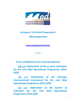 Elaboration of the ex-ante evaluation for the next