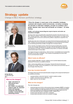 Change in MLC Horizon portfolios` strategy