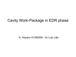 Cavity Work-Package in EDR phase