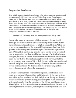 Progressive Revelation