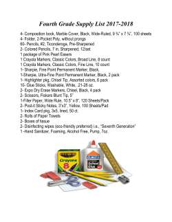 Fourth Grade Supply List 2017-2018