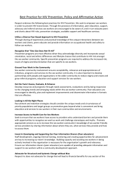 Best Practice for HIV Prevention, Policy and Affirmative Action