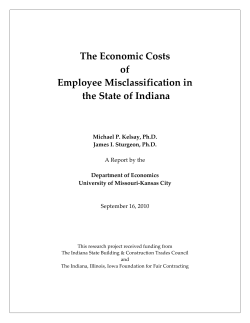 The Economic Costs of Employee Misclassification in the State of