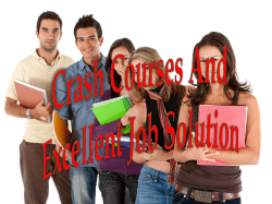 Crash Courses And Excellent Job Solution Contents