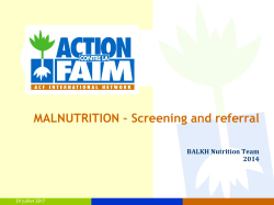 (MAM) Severe Acute Malnutrition (SAM) - missions
