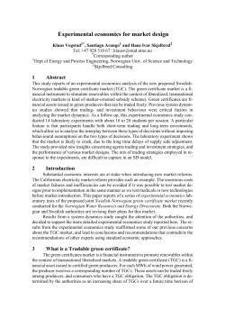 Experimental economics for market design