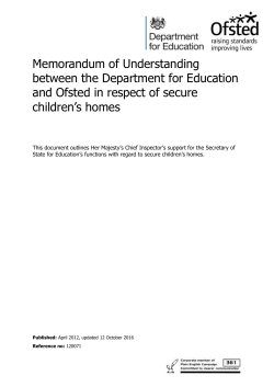 Memorandum of understanding between Ofsted and DfE