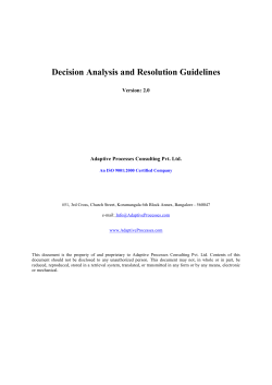 Decision Analysis and Resolution Guidelines