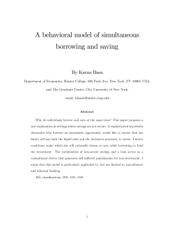 A behavioral model of simultaneous borrowing and saving
