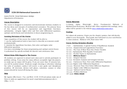 ECON 304 Mathematical Economics-II