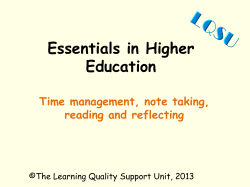 Essentials in Higher Education