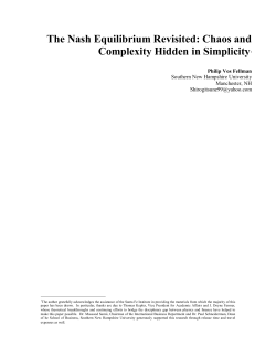 The Nash Equilibrium Revisited: Chaos and Complexity