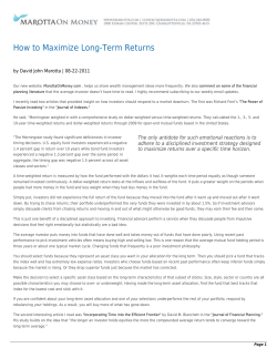 How to Maximize Long-Term Returns
