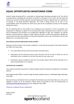 Equal Opportunities Monitoring Form