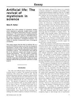 Artificial life: The revival of mysticism in science