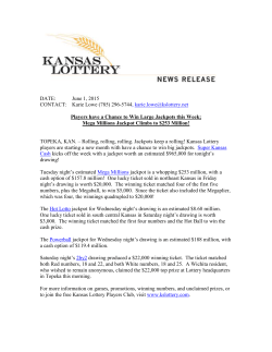News Release - Kansas Lottery