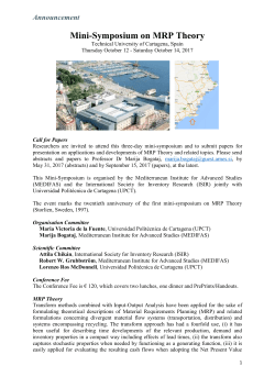 Mini-Symposium on MRP Theory
