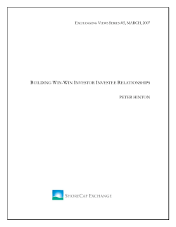 Building Win-Win Investor Investee Relationships