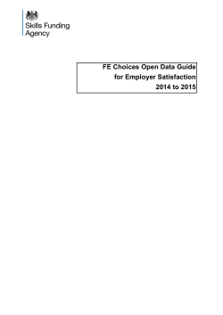 FE Choices Open Data Guide for Employer Satisfaction