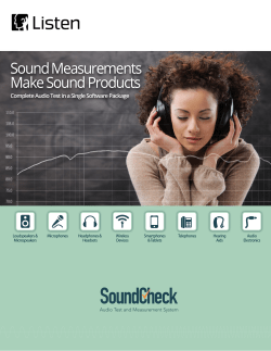 Sound Measurements Make Sound Products