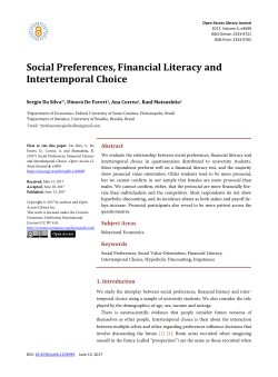 Social Preferences, Financial Literacy and Intertemporal Choice