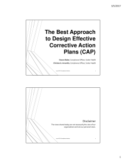 The Best Approach to Design Effective Corrective Action Plans (CAP)