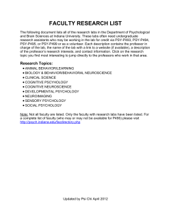 List of Faculty Research Interests