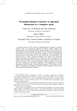 Psychophysiological responses to appraisal dimensions in a