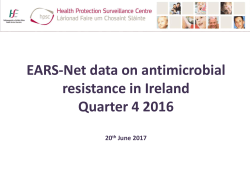 EARS-Net data on antimicrobial resistance in Ireland, Quarter 4 2016