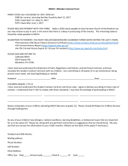 MACH Membership contract 2017-2018 - Homeschool