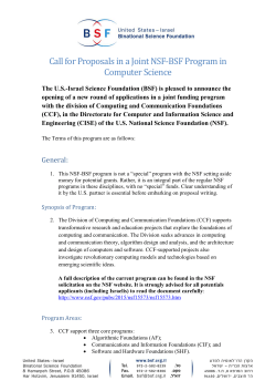 Call for Proposals in a Joint NSF