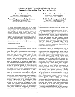 A Cognitive Model Testing Moral Seduction Theory