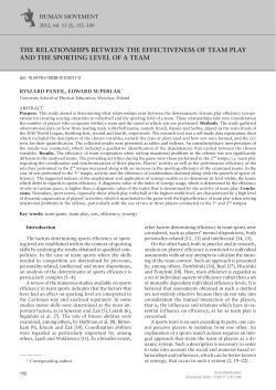 the relationships between the effectiveness of team play and the