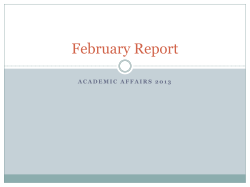 February Report - UMD Student Association