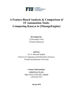 Comparing Kaseya to  - School of Computing and