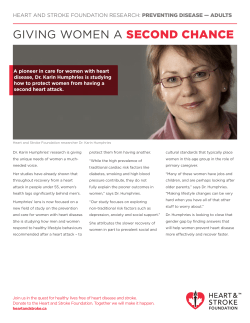 giving women a second chance - Heart and Stroke Foundation of