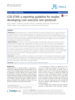 COS-STAR: a reporting guideline for studies developing core