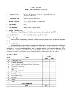 Course Syllabus EGCI 201 Discrete Mathematics