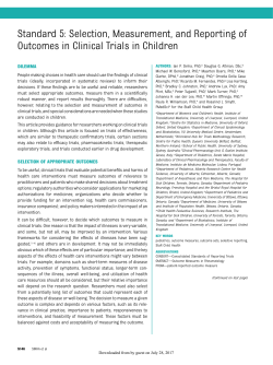 Selection, Measurement, and Reporting of Outcomes in