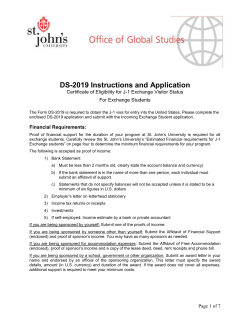 DS-2019 Application - St. John`s University
