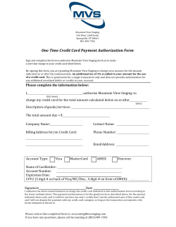 One Time Credit Card Payment Authorization Form
