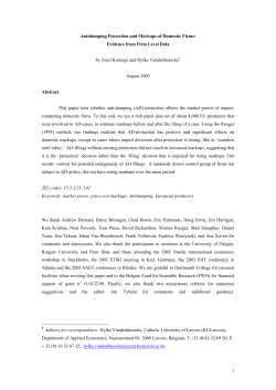 1 Antidumping Protection and Markups of Domestic Firms: Evidence
