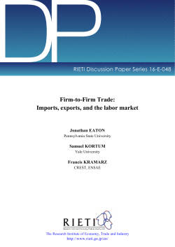 Firm-to-Firm Trade: Imports, exports, and the labor market