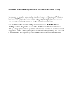 Guidelines for Volunteer Departments in a For-Profit