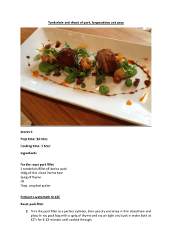 Tenderloin and cheek of pork, langoustines and peas