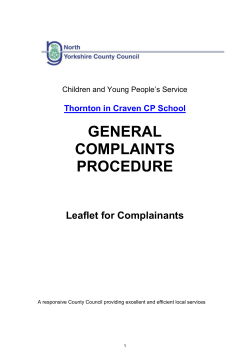 NYCC General Complaints Procedure