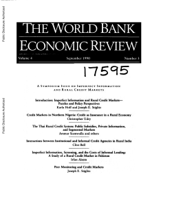 Imperfect Information and Rural Credit Markets