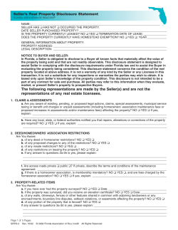 Property Disclosure Form - Real Estate With Honors